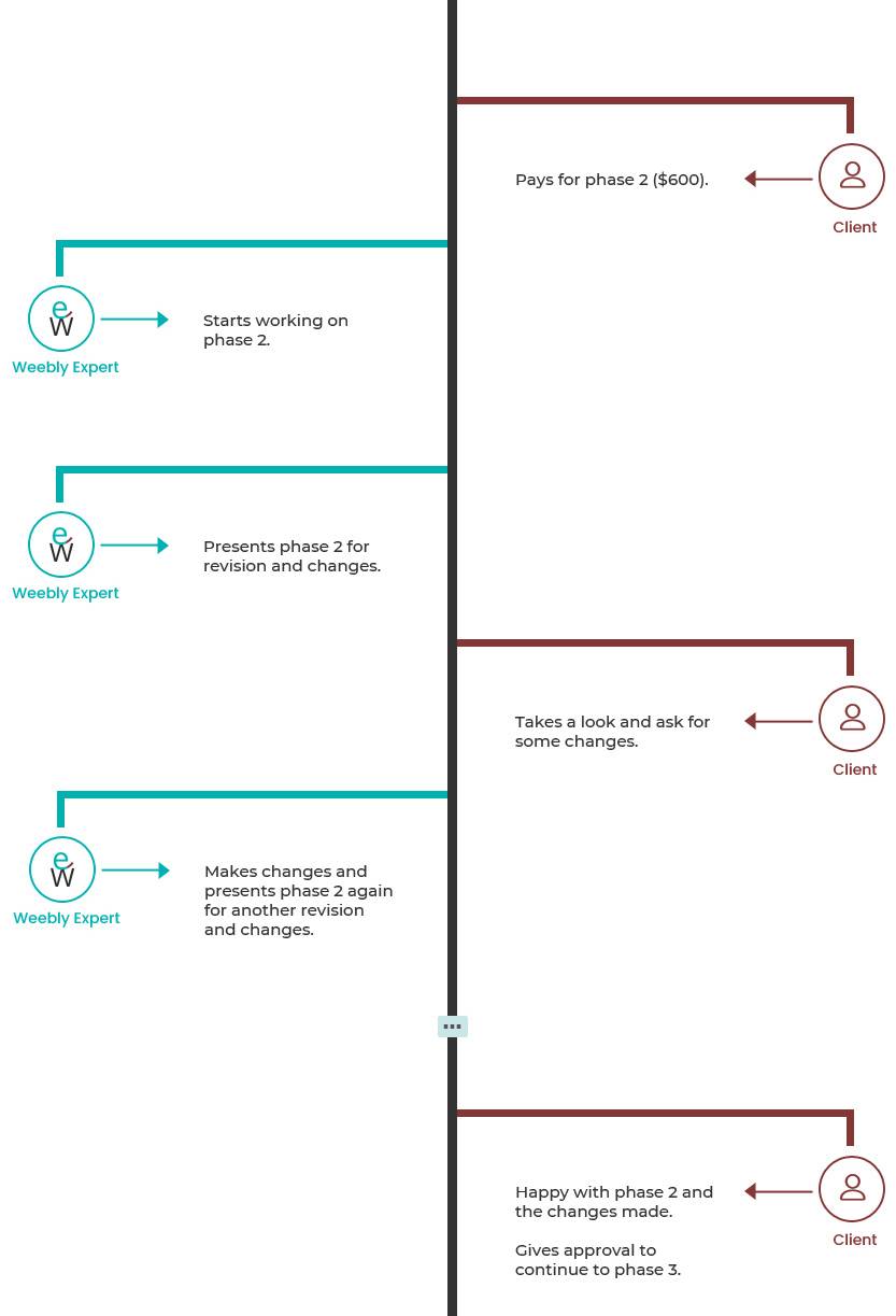 Explains website and store redesign project phase