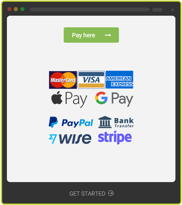 Accepted payment options for websites design services by W3 Ground