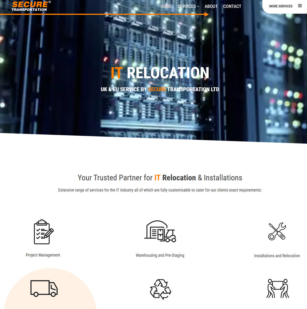 IT relocation and transportation website redesign