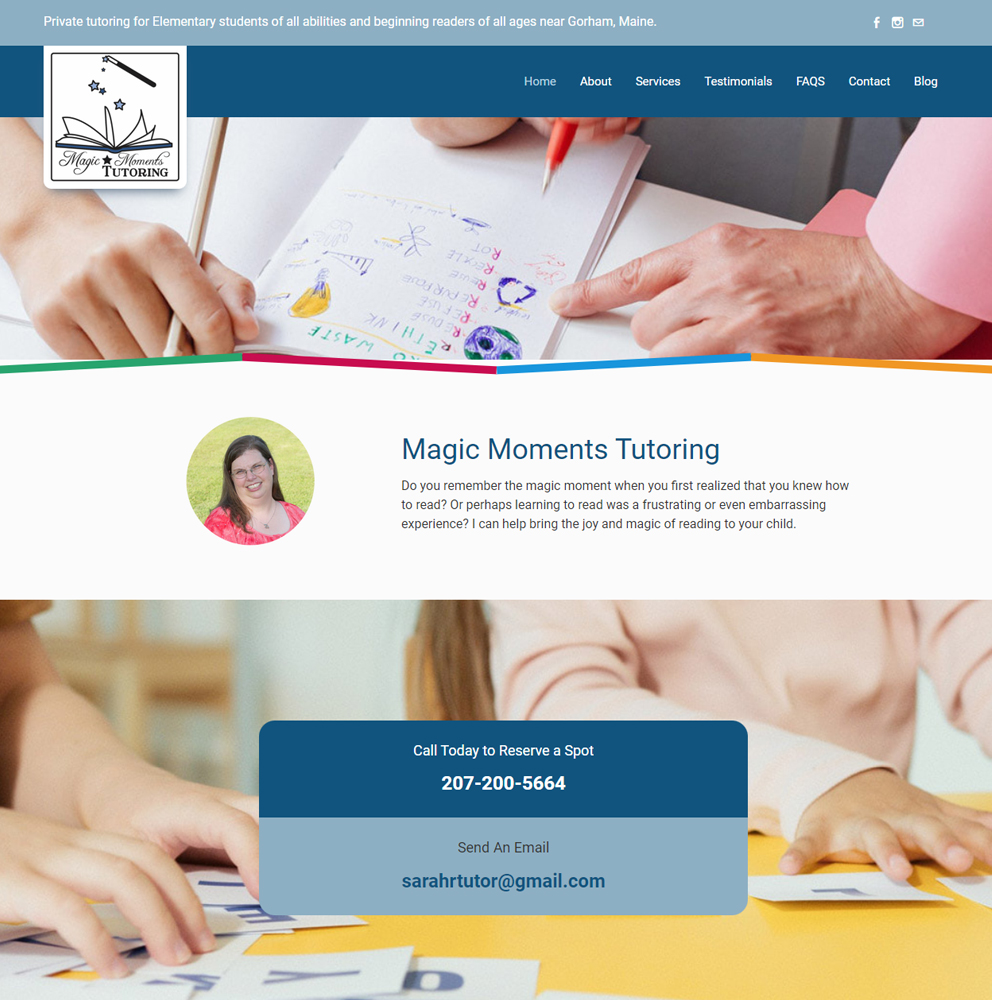 Magic moments tutoring services website by W3 Ground