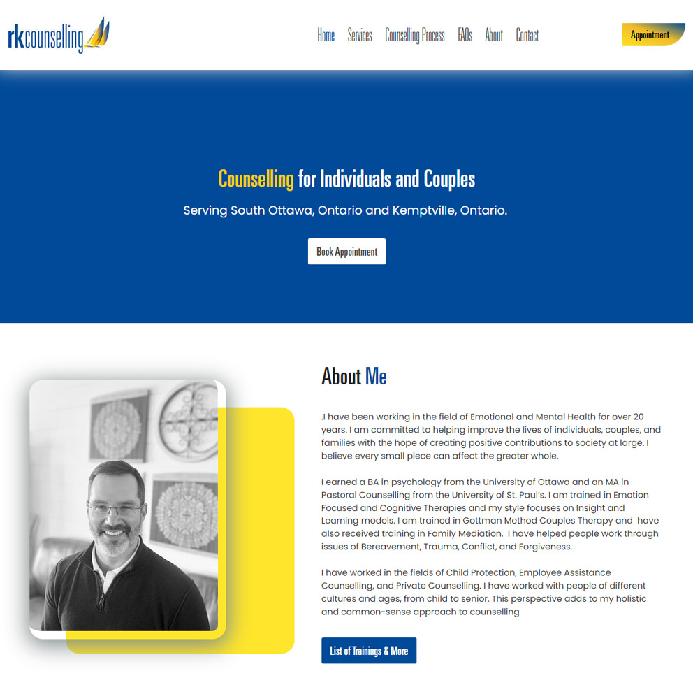 RK Consulting website for couples counseling in Canada