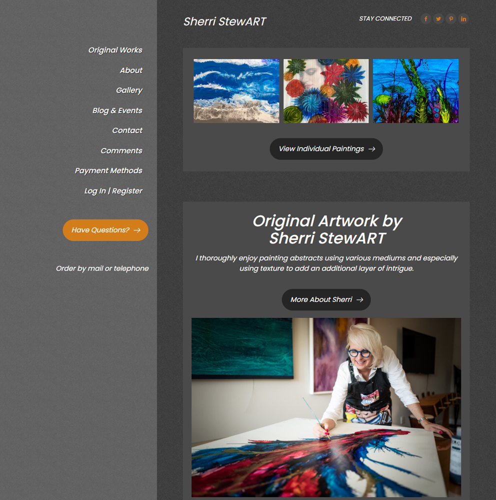 Sherri StewART website redesign