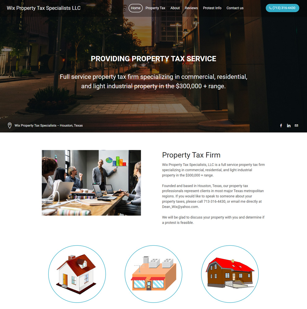 Wix Property Tax professional website for accounting services