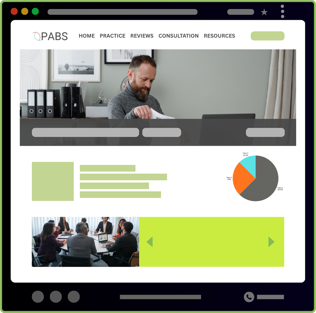 Professional business website mock-up for all website builders including WordPress