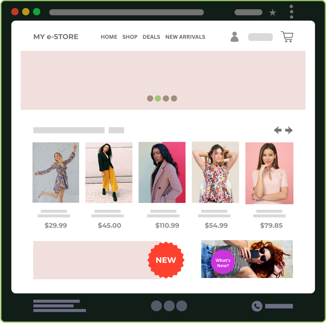 e-commerce online store site design with wordpress woocommerce, shopify, wix, squarespace and others