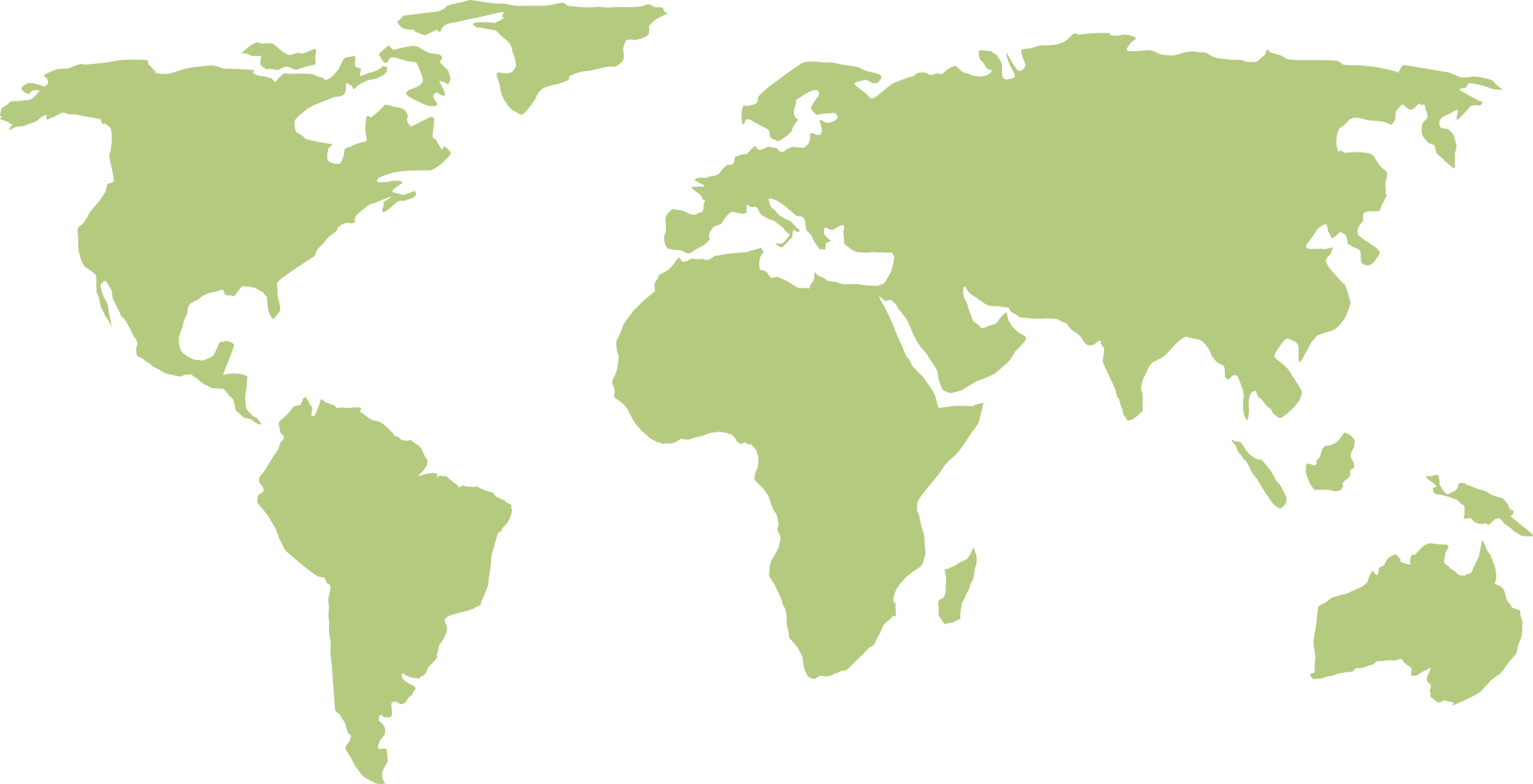World map showing continents